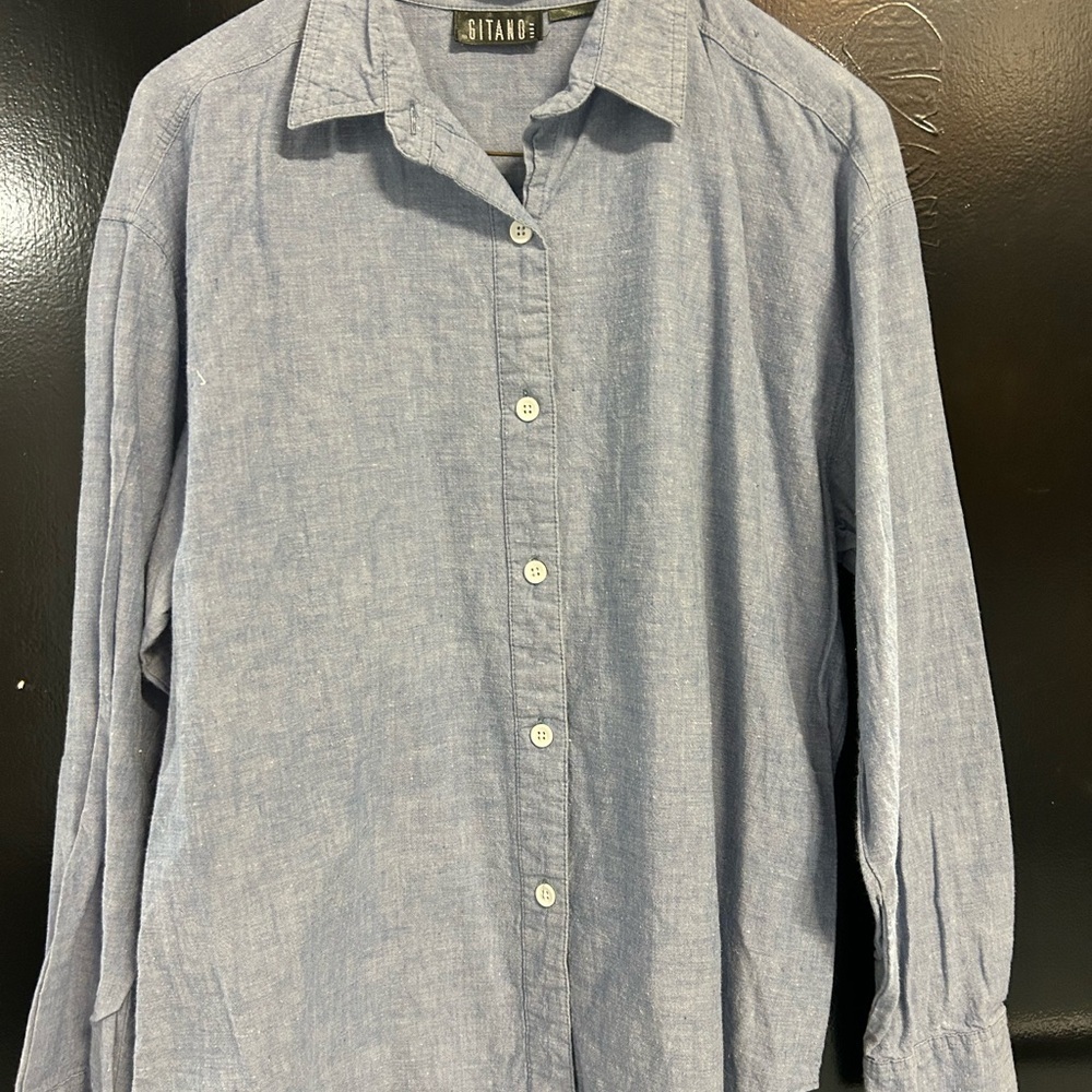 VINTAGE GITANO chambray button down - Picture 4 of 6